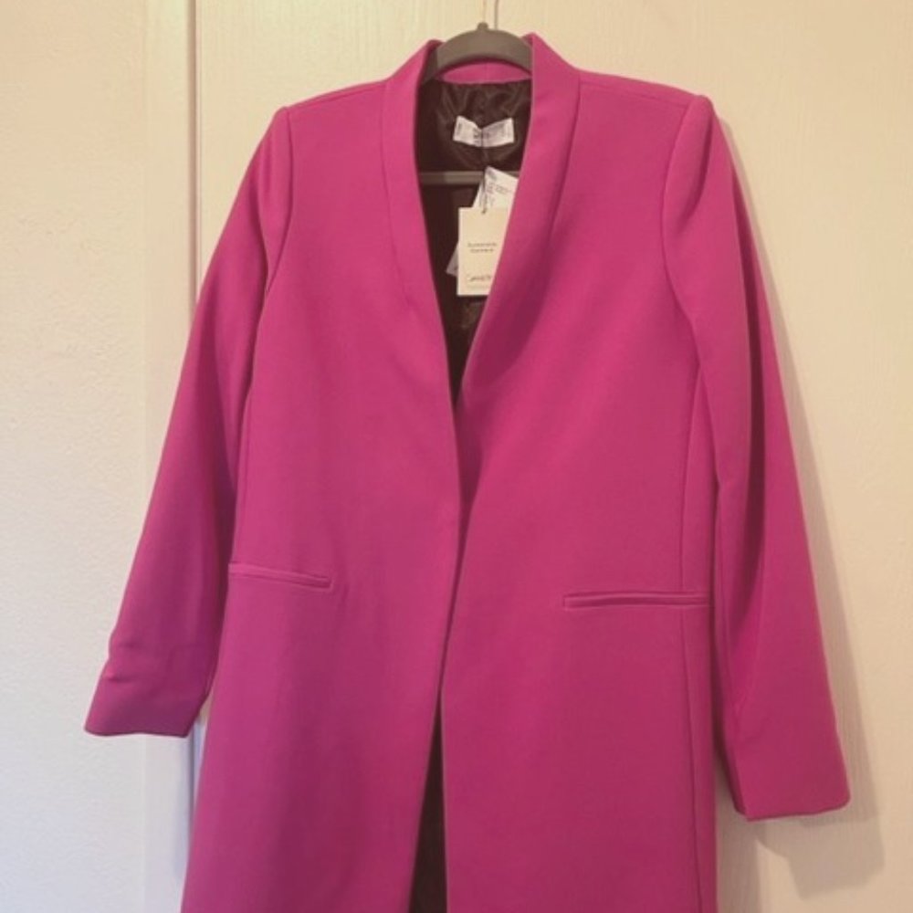 Mango Structured Blazer Fuschia/Pink